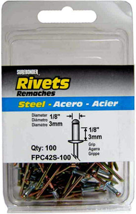 POP RIVETS 3/16 IN DIA X 1/4 IN GRIP 25P