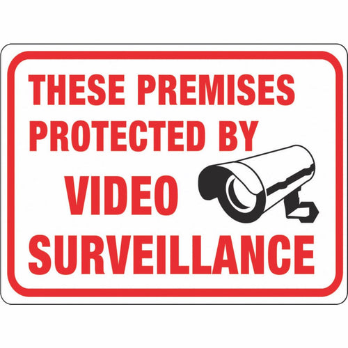 Hy-Ko Plastic Sign, These Premises Protected By Video Surveillance