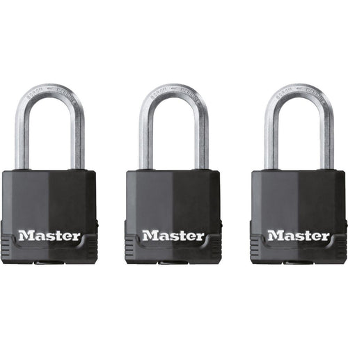 Master Lock Magnum 1-7/8 In. Steel Keyed Alike Covered Padlock (3 Pack)