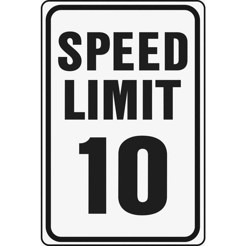 Hy-Ko Heavy-Duty Aluminum Sign, Speed Limit 10