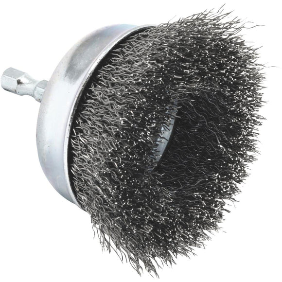 Forney 3 In. 1/4 In. Hex Coarse Drill-Mounted Wire Brush