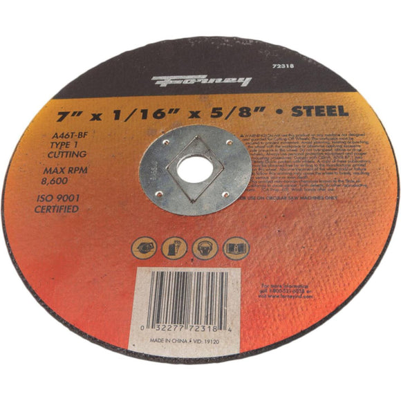 Forney Type 1 7 In. x 1/16 In. x 5/8 In. Steel Cut-Off Wheel