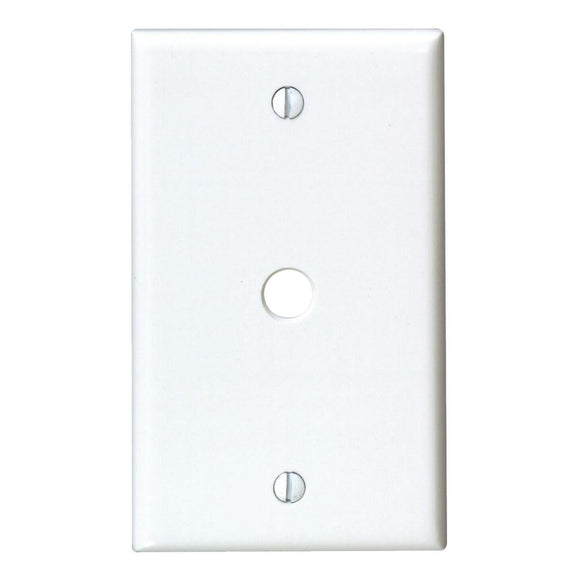 Leviton 1-Gang Plastic White Telephone/Cable Wall Plate with 0.312 In. Hole