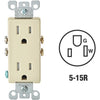 Leviton Decora 15A Ivory Tamper Resistant 5-15R Duplex Outlet