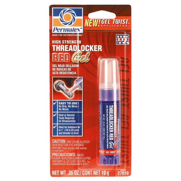 PERMATEX 0.35 Oz. Red High Strength Gel Threadlocker