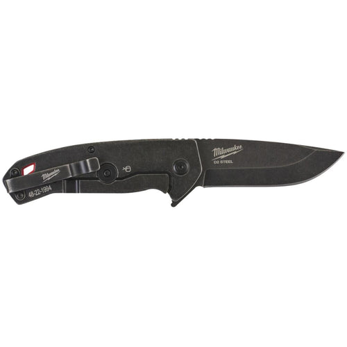 Milwaukee Hardline 3 In. Smooth Blade Black Pocket Knife