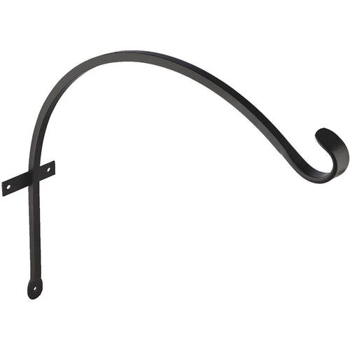 Panacea 16 In. Black Powder-Coated Curved Wrought Iron Hanging Plant Bracket