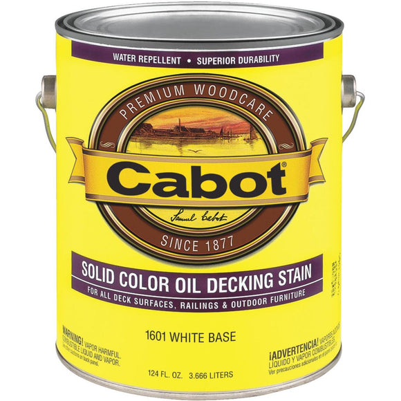 Cabot Solid Color Oil Deck Stain, White Base, 1 Gal.