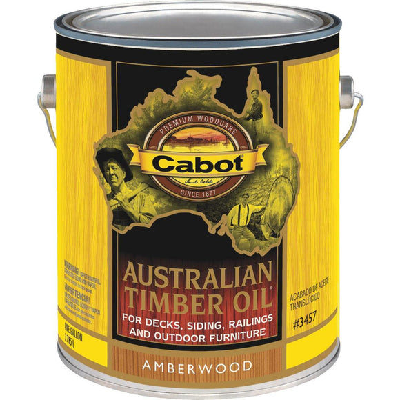 Cabot Australian Timber Oil Translucent Exterior Oil Finish, Amberwood, 1 Gal.