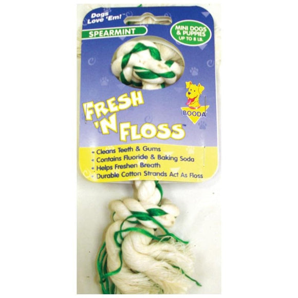 Booda Fresh 'N Floss Spearmint 2-Knot Rope Bone Dog Toy (Large)