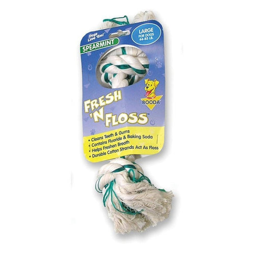 Booda Fresh 'N Floss Spearmint 2-Knot Rope Bone Dog Toy (Large)