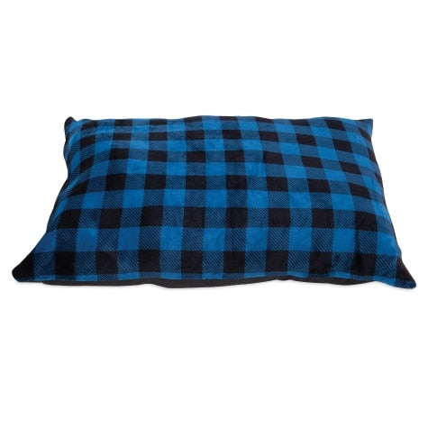 Petmate Aspen Pet Buffalo Plaid Pillow Bed (Blue Plaid)