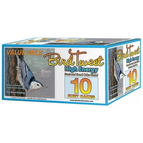 Pine Tree Farms Bird Tweet High Energy Suet and Seed Cake Blend (9.5 oz, 10 Pack)